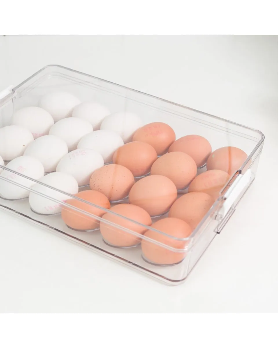 Industrial-grade x 6.5 cm Stackable with 32.7 22.2 Lid Season clearance Homesmiths Egg Holder x