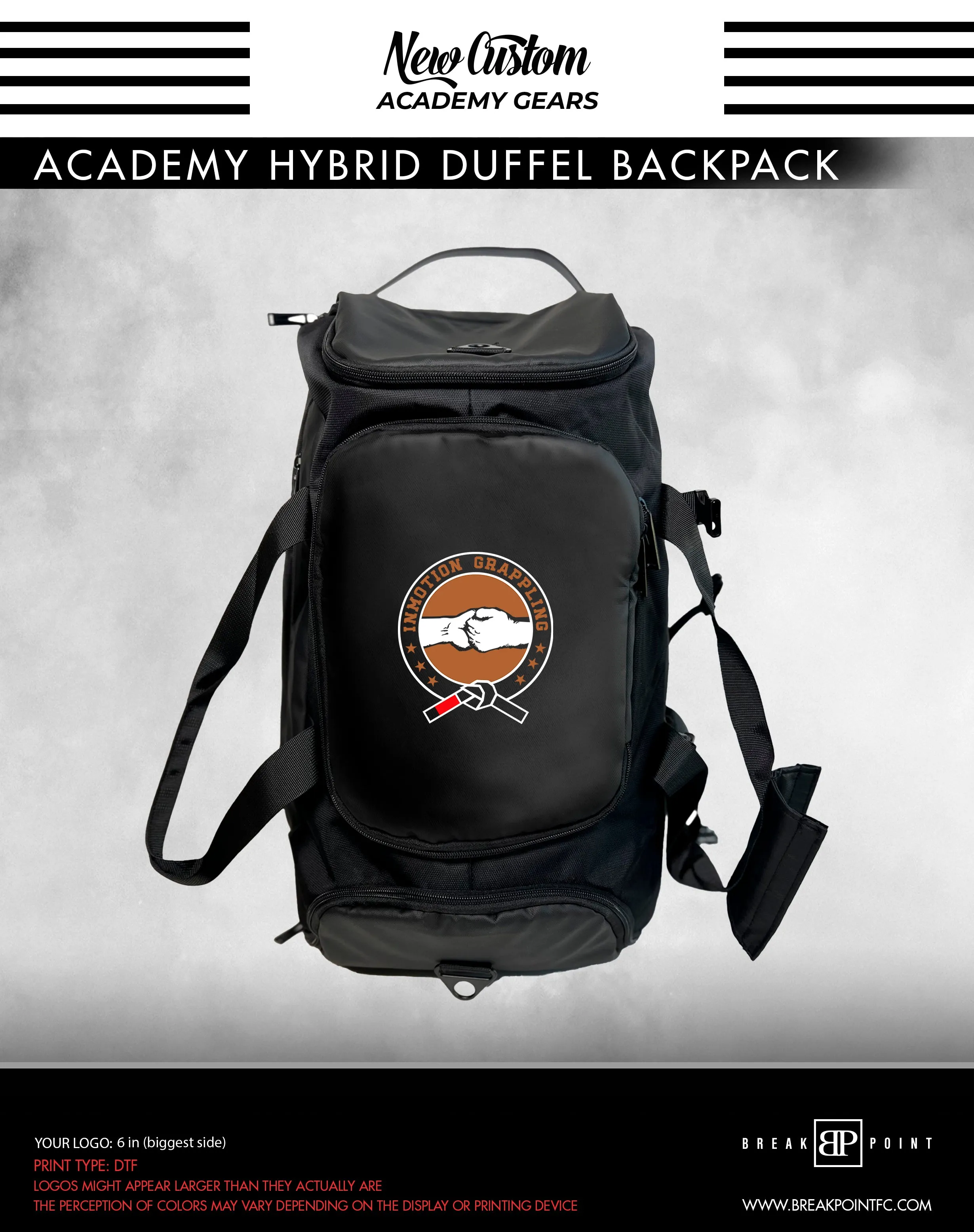 InMotion Grappling Academy Hybrid Duffel Backpack #1073