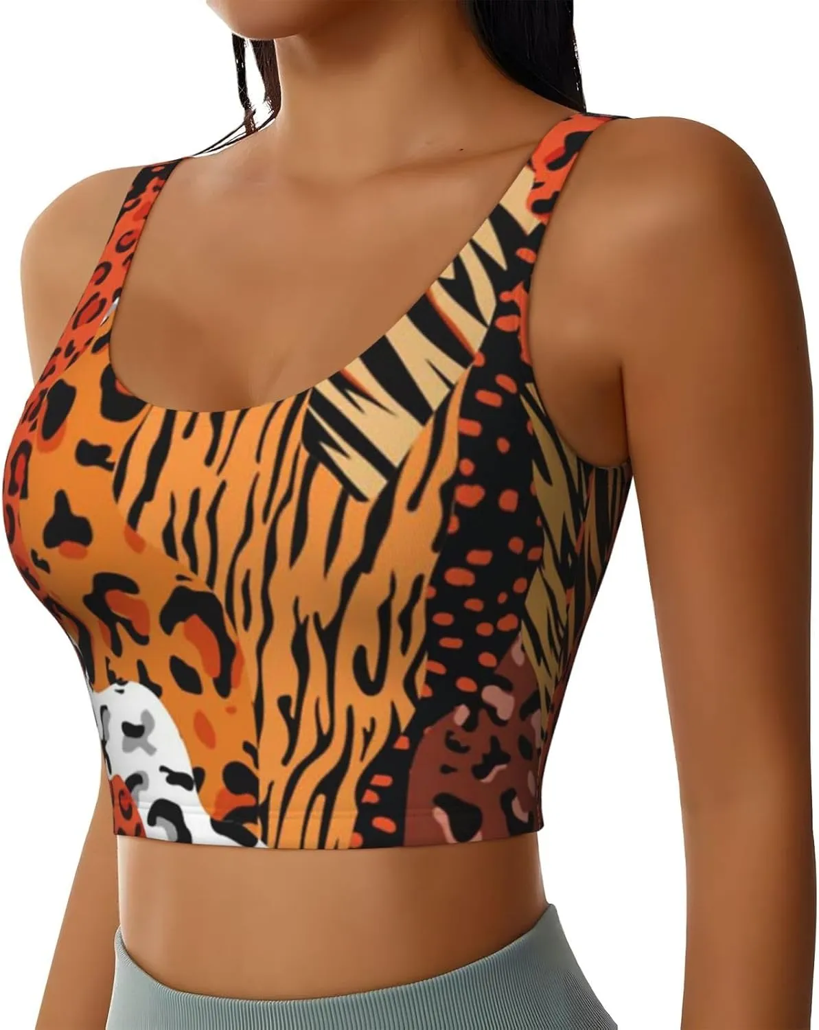 Irish Flag Shamrock Women Sports Bras Detachable Chest Pad U Back Yoga Tank Top