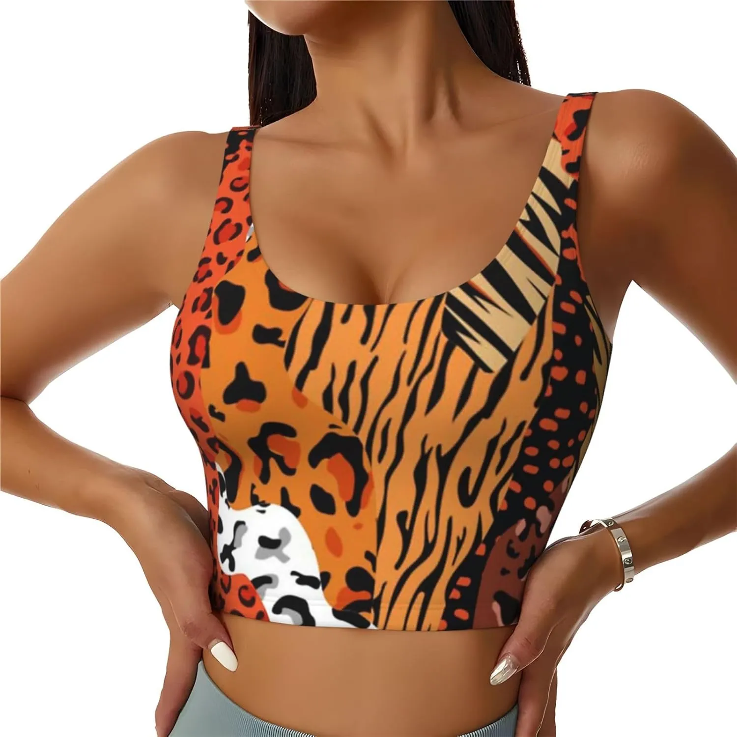 Irish Flag Shamrock Women Sports Bras Detachable Chest Pad U Back Yoga Tank Top