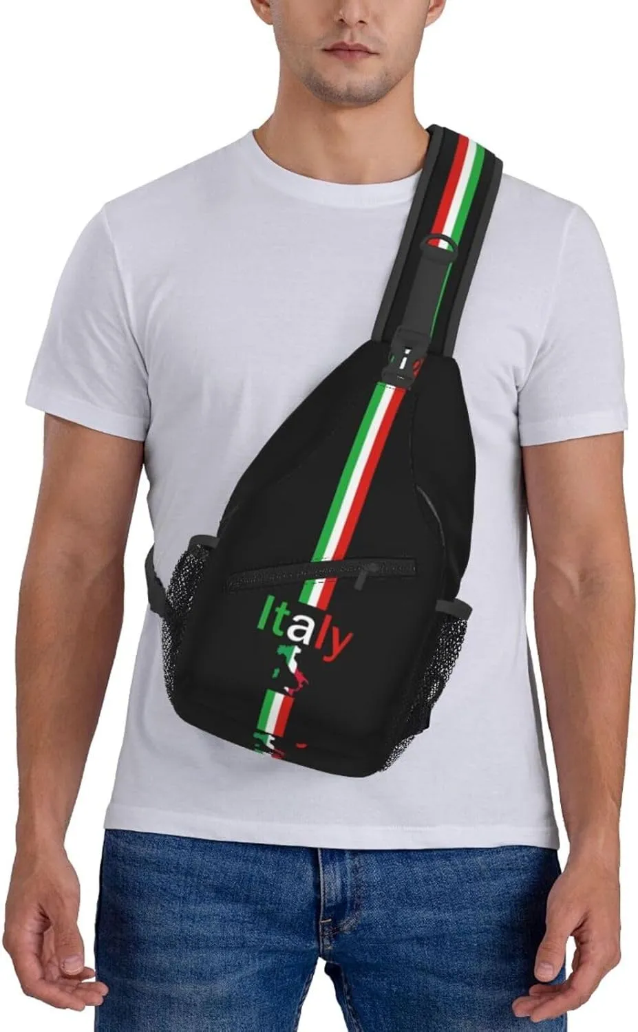 Italy Crossbody Bag Italy Flag Shoulder Bag Backpack Italian Sling Bag Italy Italian Flag Chest Casual Daypack Bag