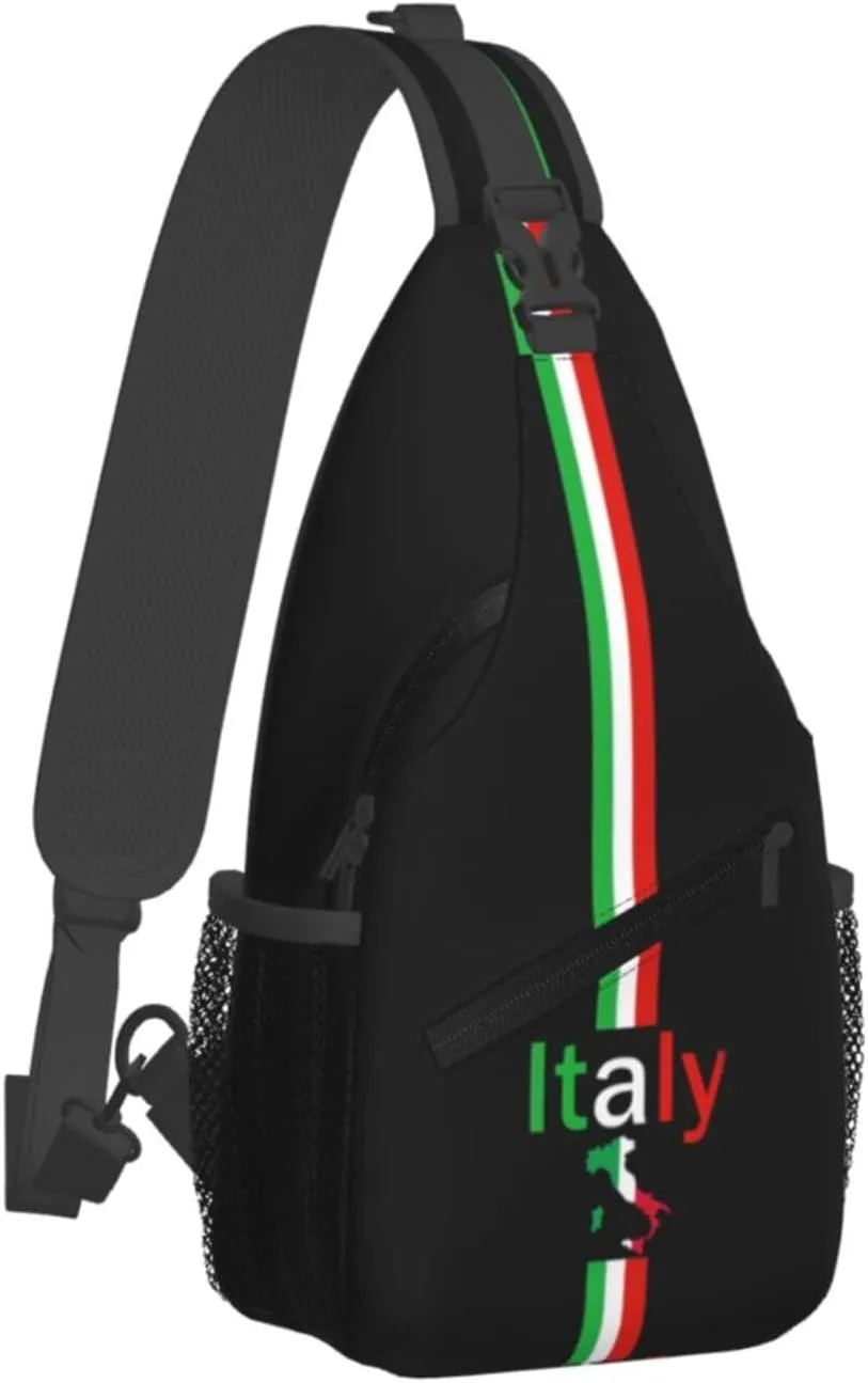 Italy Crossbody Bag Italy Flag Shoulder Bag Backpack Italian Sling Bag Italy Italian Flag Chest Casual Daypack Bag
