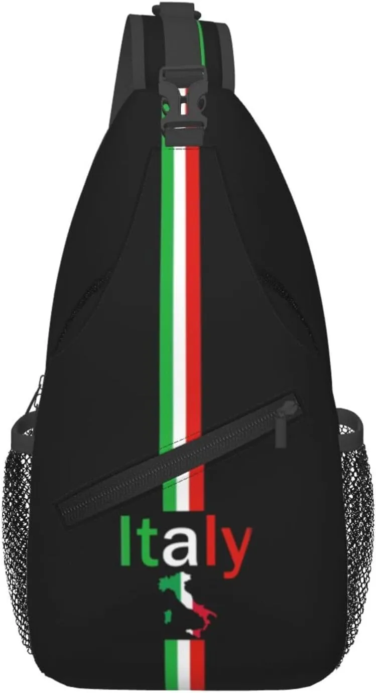 Italy Crossbody Bag Italy Flag Shoulder Bag Backpack Italian Sling Bag Italy Italian Flag Chest Casual Daypack Bag