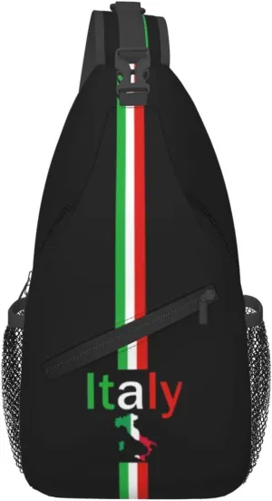 Italy Crossbody Bag Italy Flag Shoulder Bag Backpack Italian Sling Bag Italy Italian Flag Chest Casual Daypack Bag