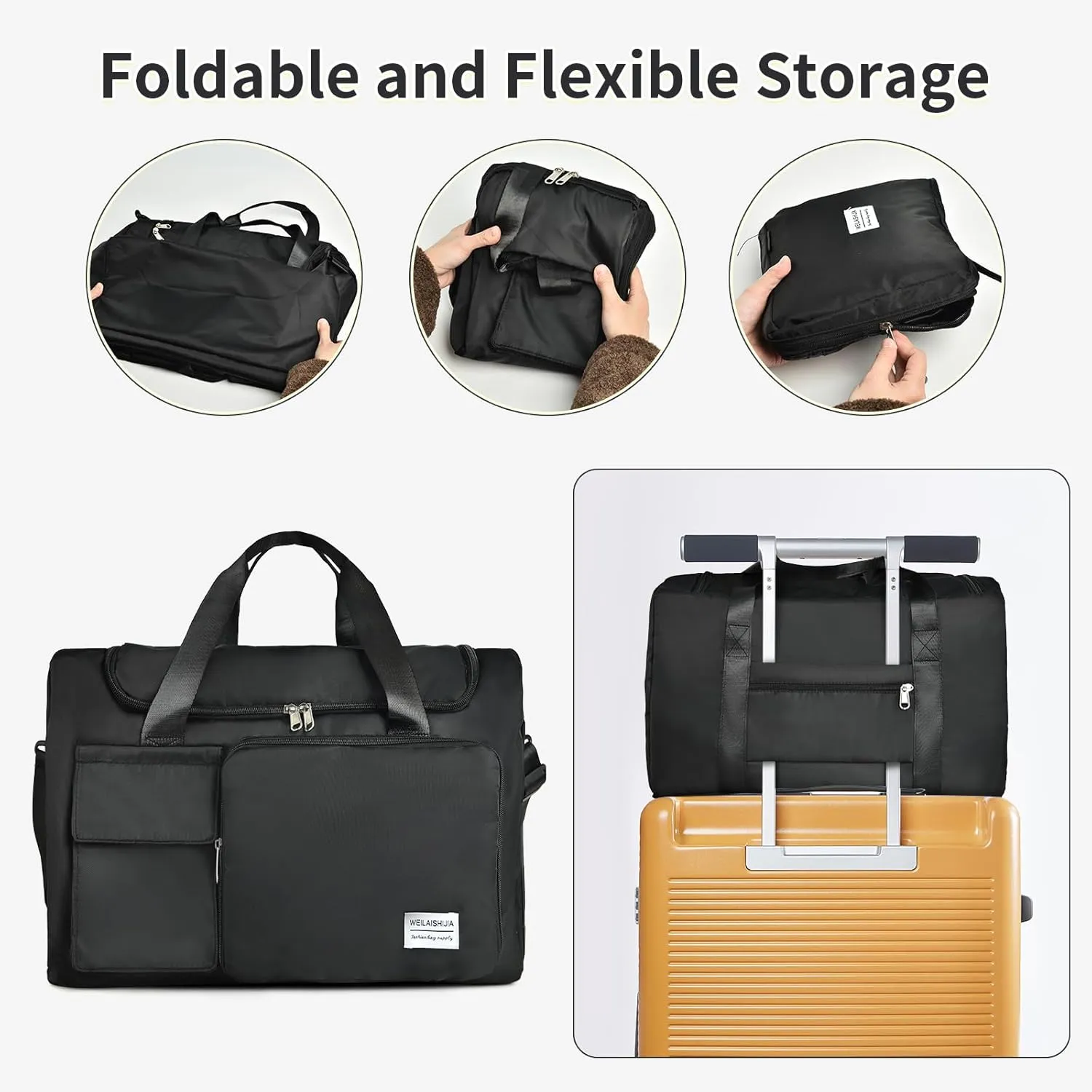 IwIeIaIrI Fitness Workout Gym Duffle Bag for Women with Shoes Compartment Waterproof Tote Bag and Weekend Bag for Girls Travel Duffle Bag with Dry and Wet Separation for Sports Activity Yoga Camping