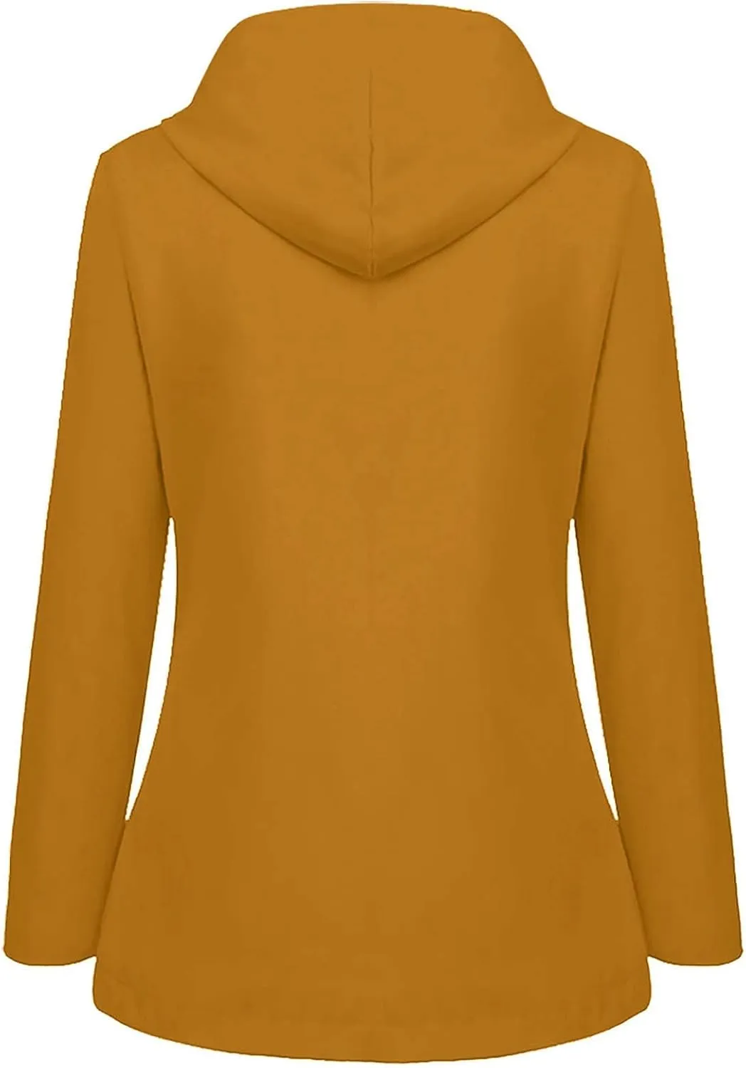 Jackets for Women Solid Zip Up Rain Jacket Button Hooded Raincoat Windproof Travel Outdoor Windbreaker with Pockets
