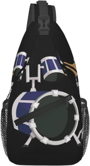 Jazz Drum Men'S Casual Chest Crossbody Bag, Lightweight Durable Shoulder Sling Pack For Daily Use, Travel, And Outdoor.
