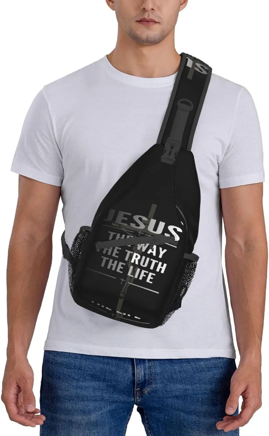 Jesus Bible Shoulder Bag Christian Sling Backpack Daypack Casual Backpack Cross Hiking Bag Bible Backpack
