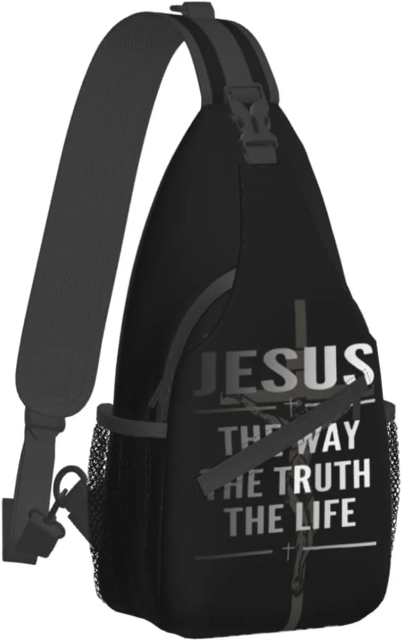Jesus Bible Shoulder Bag Christian Sling Backpack Daypack Casual Backpack Cross Hiking Bag Bible Backpack