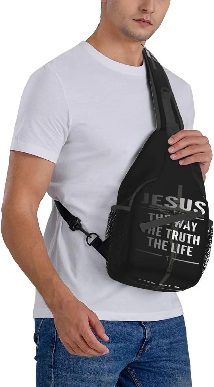 Jesus Bible Shoulder Bag Christian Sling Backpack Daypack Casual Backpack Cross Hiking Bag Bible Backpack