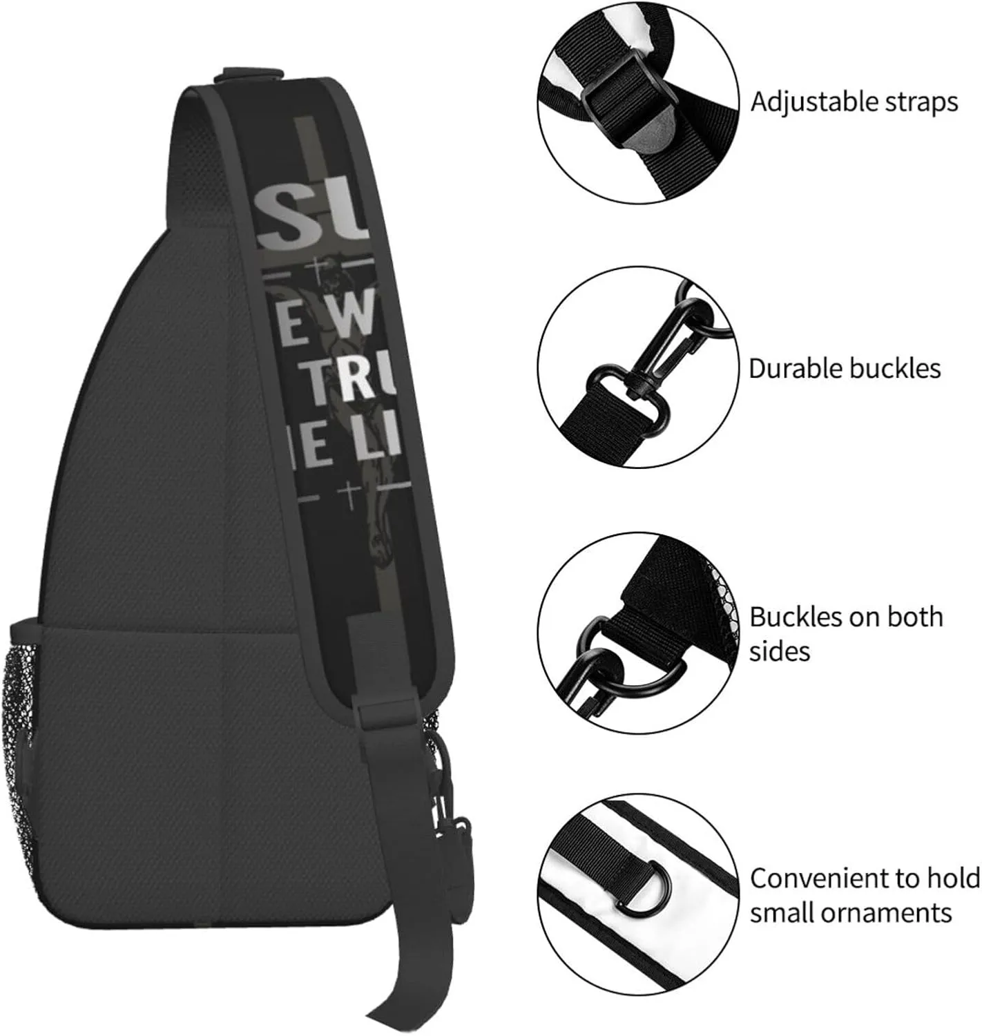 Jesus Bible Shoulder Bag Christian Sling Backpack Daypack Casual Backpack Cross Hiking Bag Bible Backpack