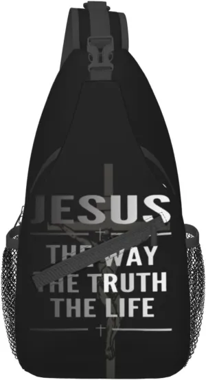 Jesus Bible Shoulder Bag Christian Sling Backpack Daypack Casual Backpack Cross Hiking Bag Bible Backpack