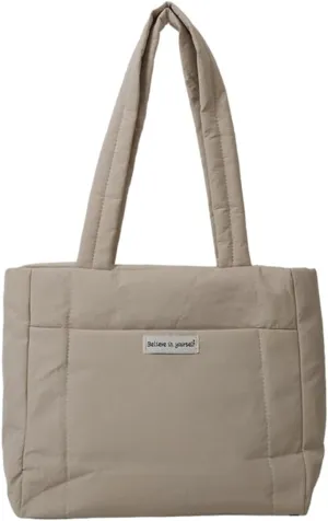 Juoxeepy Puffer Tote Bag Puffy Purse for Women Lightweight Nylon Shoulder Bag Padding Hobo Handbag