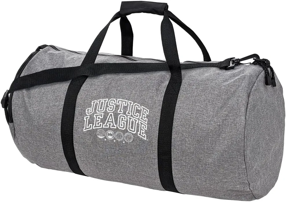 Justice League Athletic Logo Lightweight Duffel Bag for Sports and Gym Packable for Travel