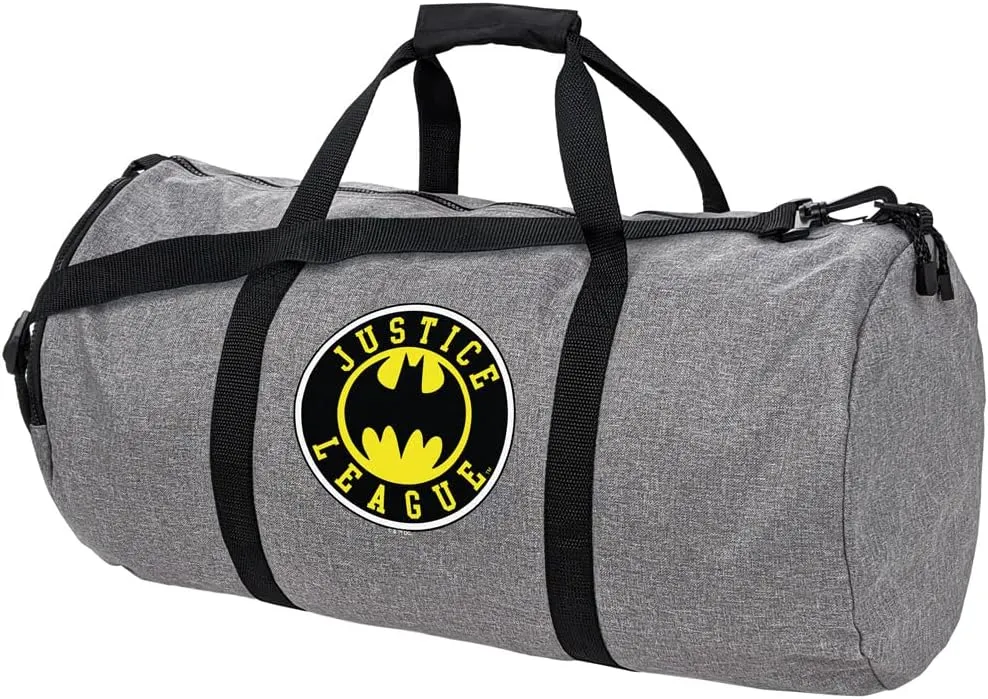 Justice League Batman Athletic Logo Lightweight Duffel Bag for Sports and Gym Packable for Travel