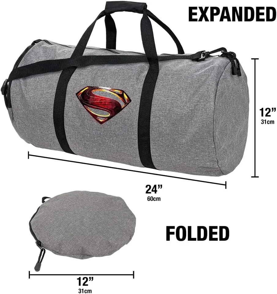 Justice League Movie Superman Logo Lightweight Duffel Bag for Sports and Gym Packable for Travel