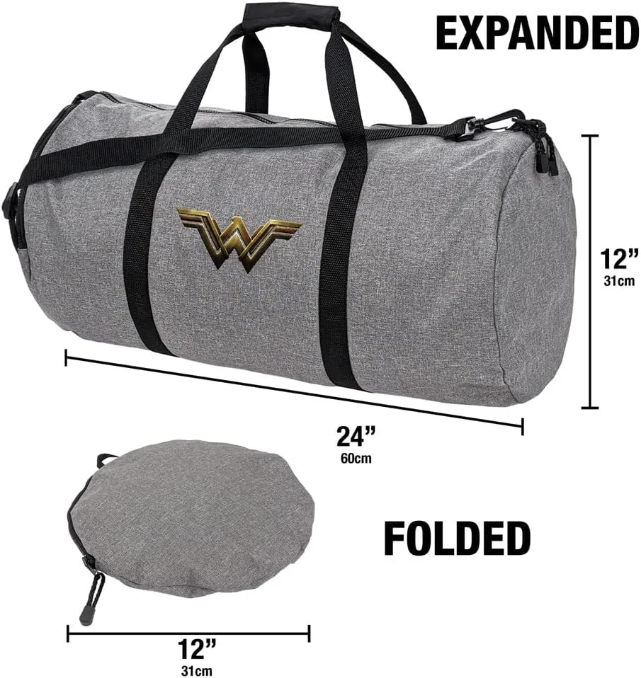 Justice League Movie Wonder Woman Logo Lightweight Duffel Bag for Sports and Gym Packable for Travel