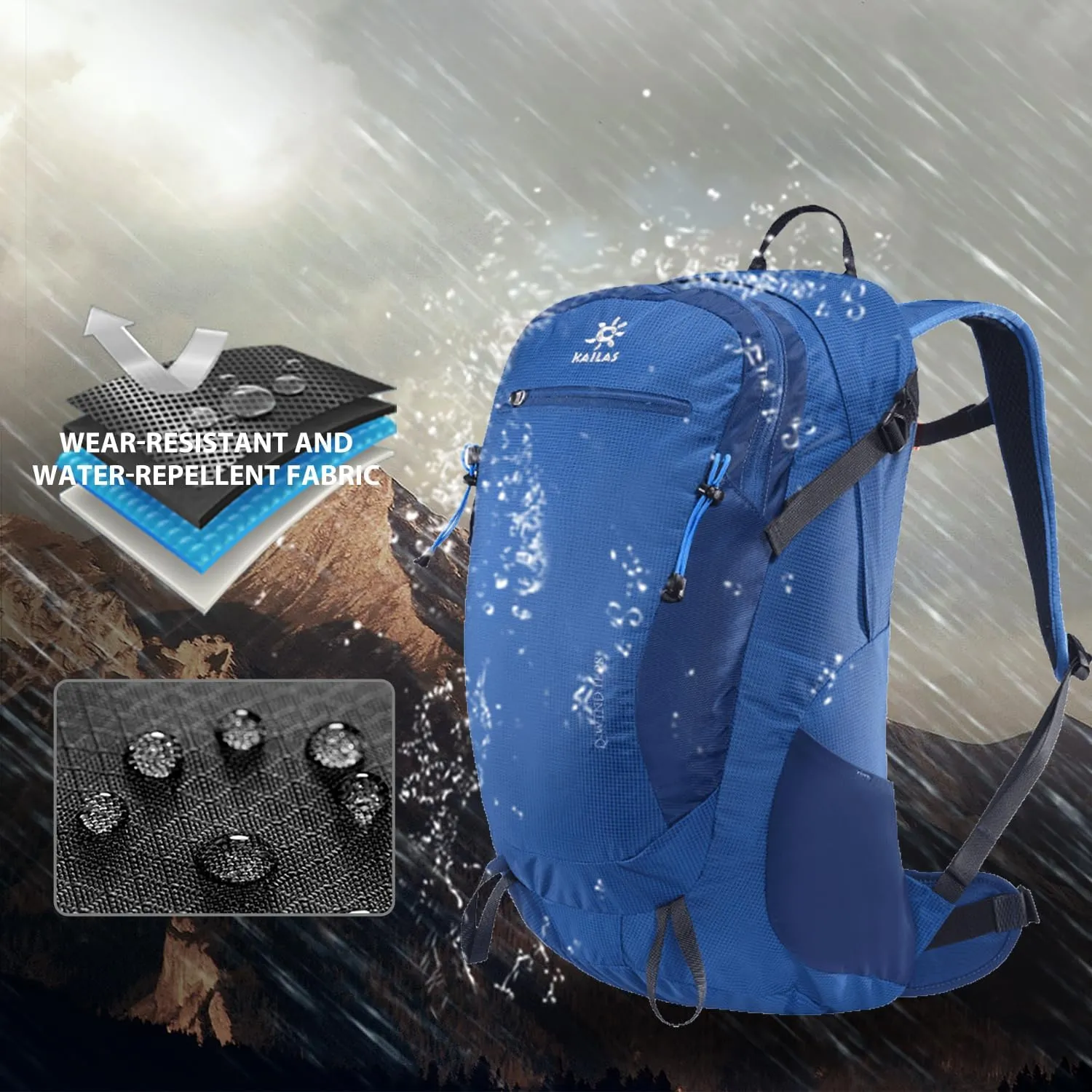 KAILAS Q-WIND II 28L Hiking Daypack Waterproof Lightweight Backpack with Rain Cover for Men Women Travel Outdoor