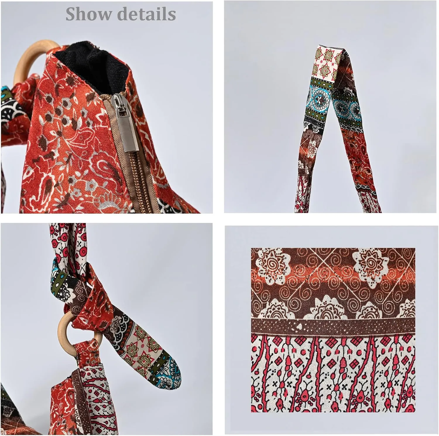 KARRESLY Women's Sling Crossbody Bag Ethnic Style Shoulder Bag with Adjustable Strap