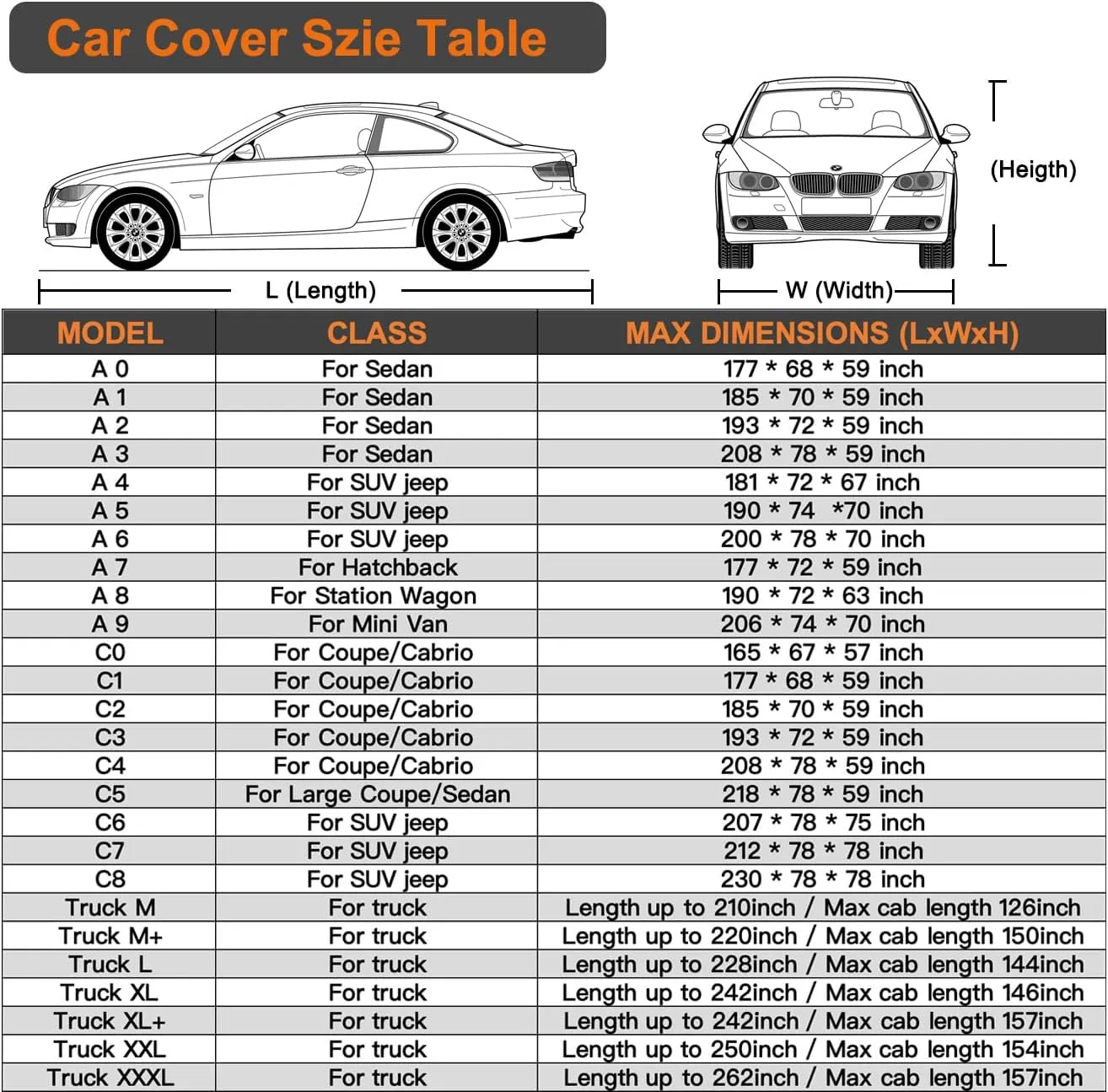 Kayme 6 Layers Car Cover Waterproof All Weather for Automobiles, Outdoor Full Cover Rain Sun UV Protection with Zipper Cotton, Universal Fit for Sedan (194-208 inch)