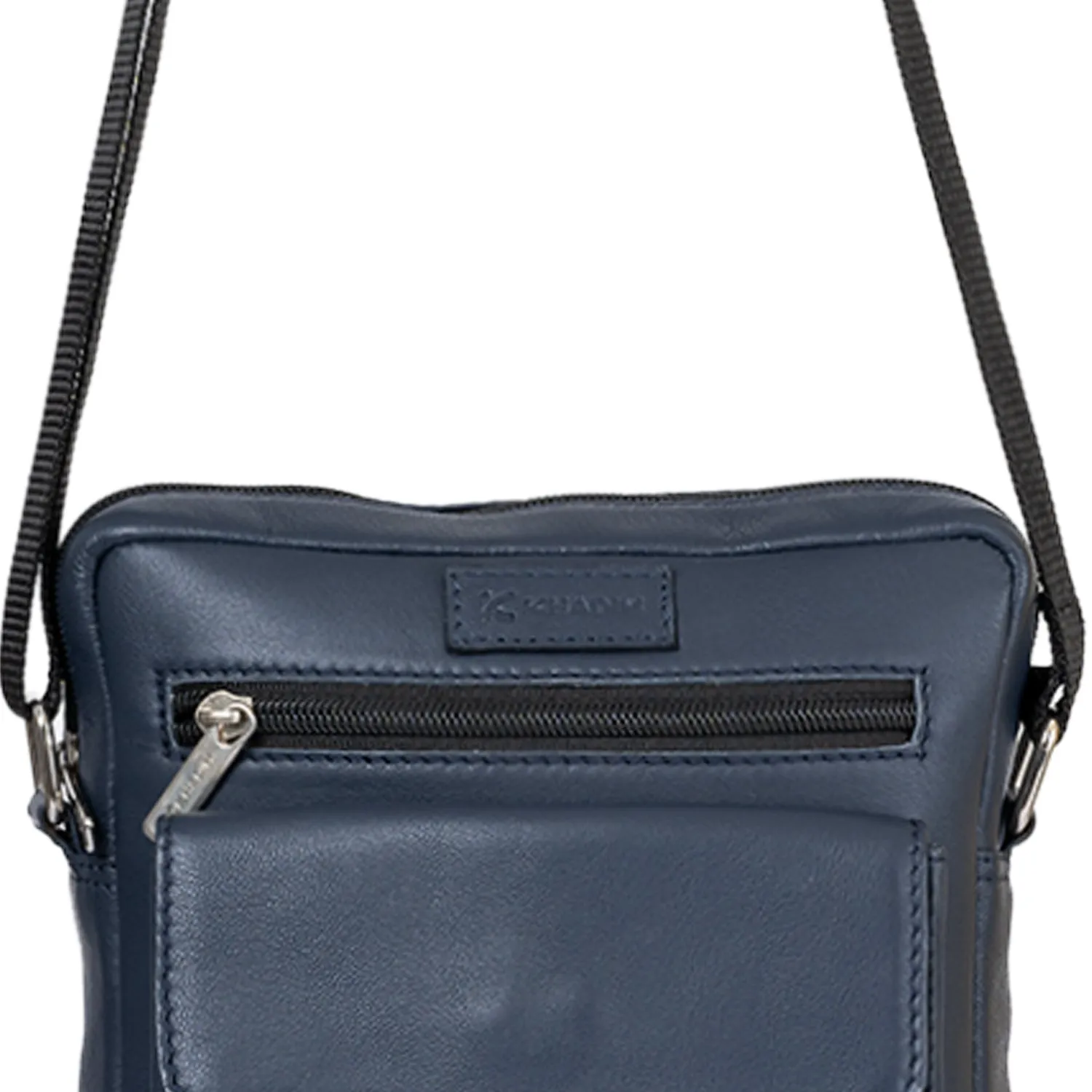 Khadim Leather Crossbody Messenger Bag with Adjustable Long Strap for Men