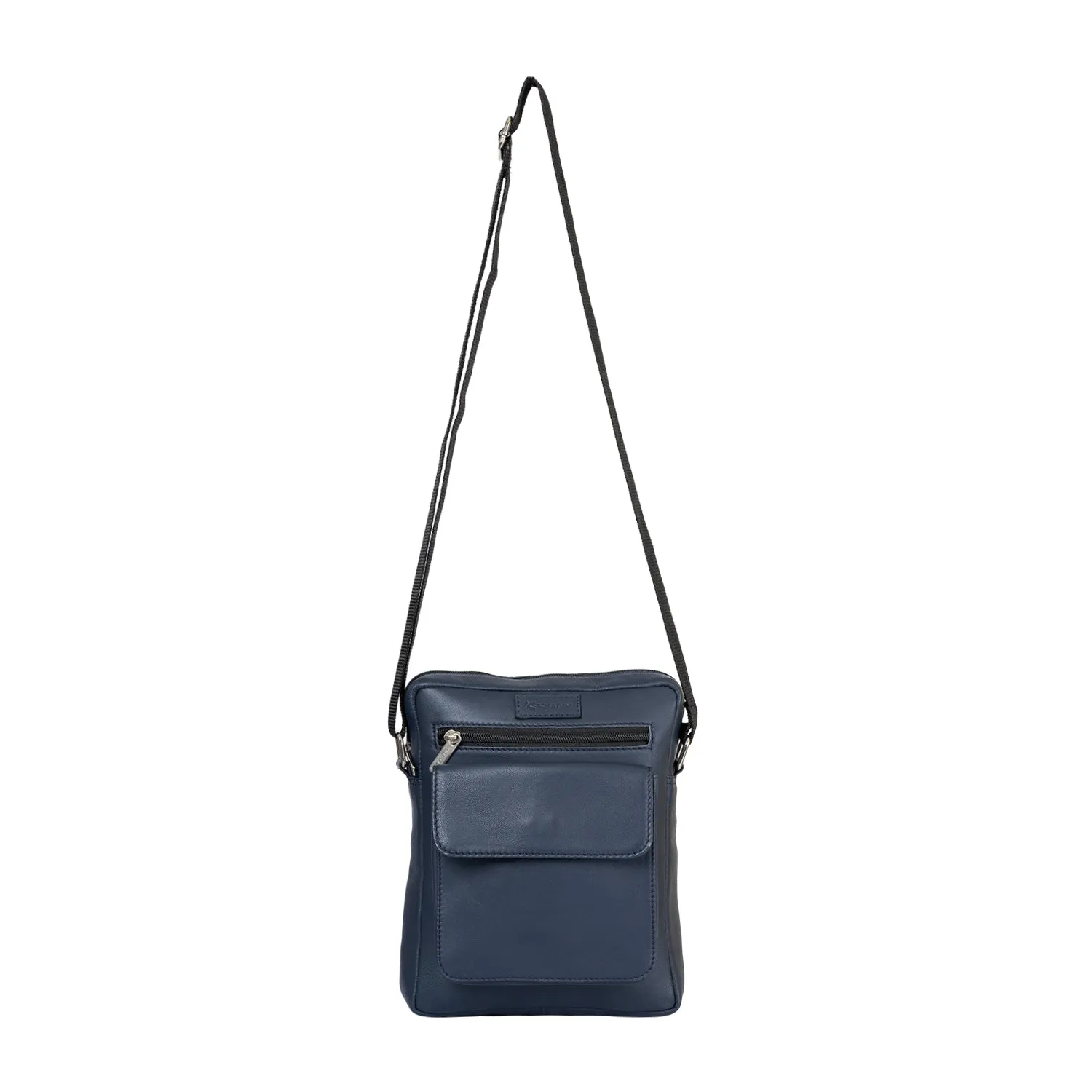 Khadim Leather Crossbody Messenger Bag with Adjustable Long Strap for Men