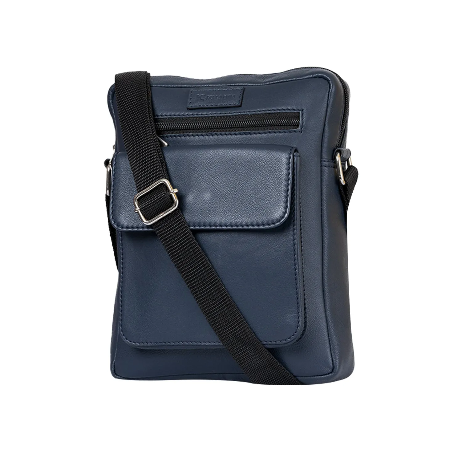 Khadim Leather Crossbody Messenger Bag with Adjustable Long Strap for Men