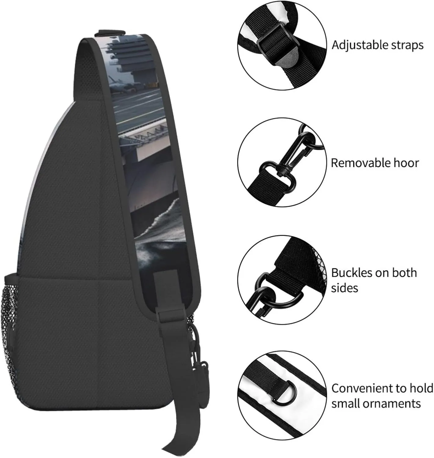 KHiry Sling Bag for Women Men Crossbody Bag Small Sling Backpack Blue Owl Chest Bag Hiking Daypack