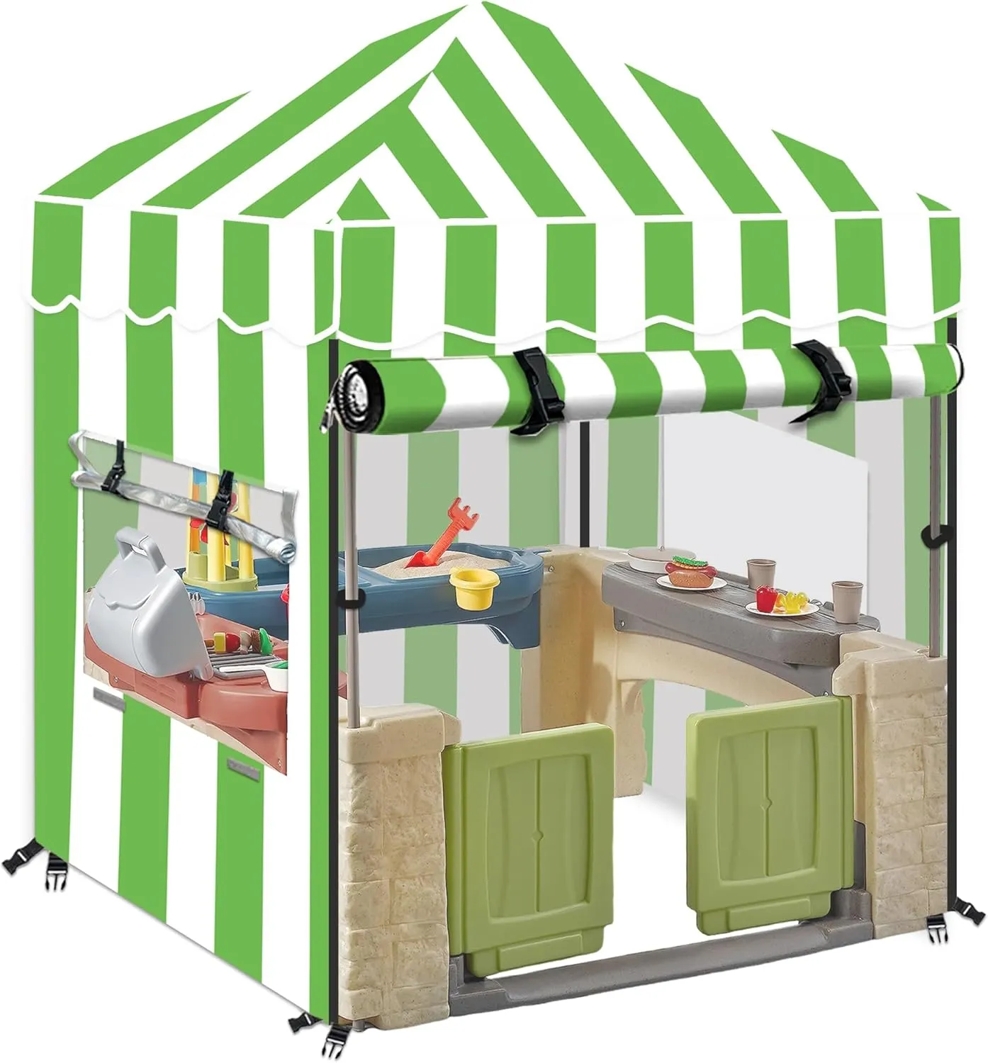 Kids Outdoor Playhouse Cover, Outdoor Playset Cover (Green)