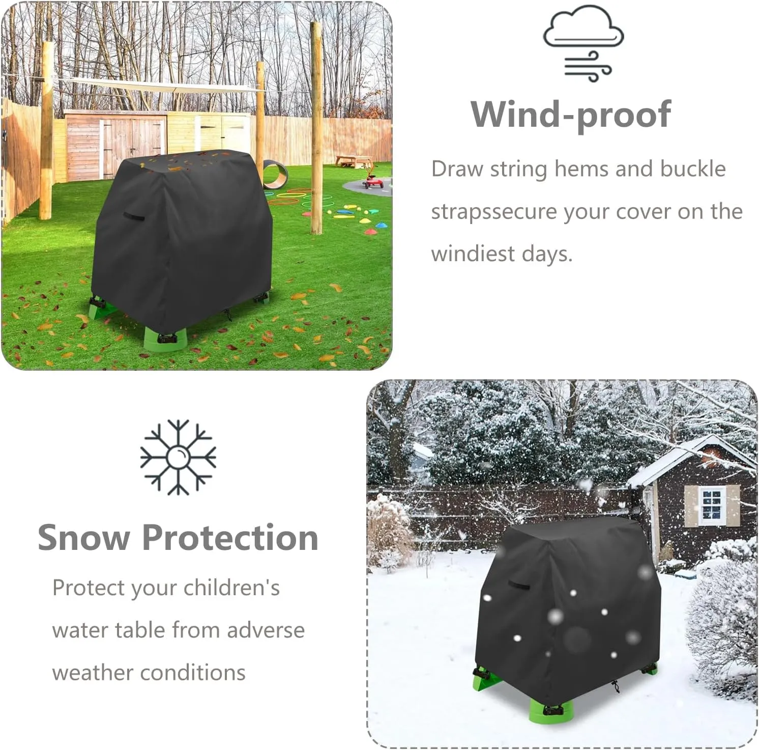 Kids Water Table Cover Fit Rain Showers Splash Pond Water Table,Waterproof Dust Proof Anti-UV Outdoor Toys Cover-Cover only