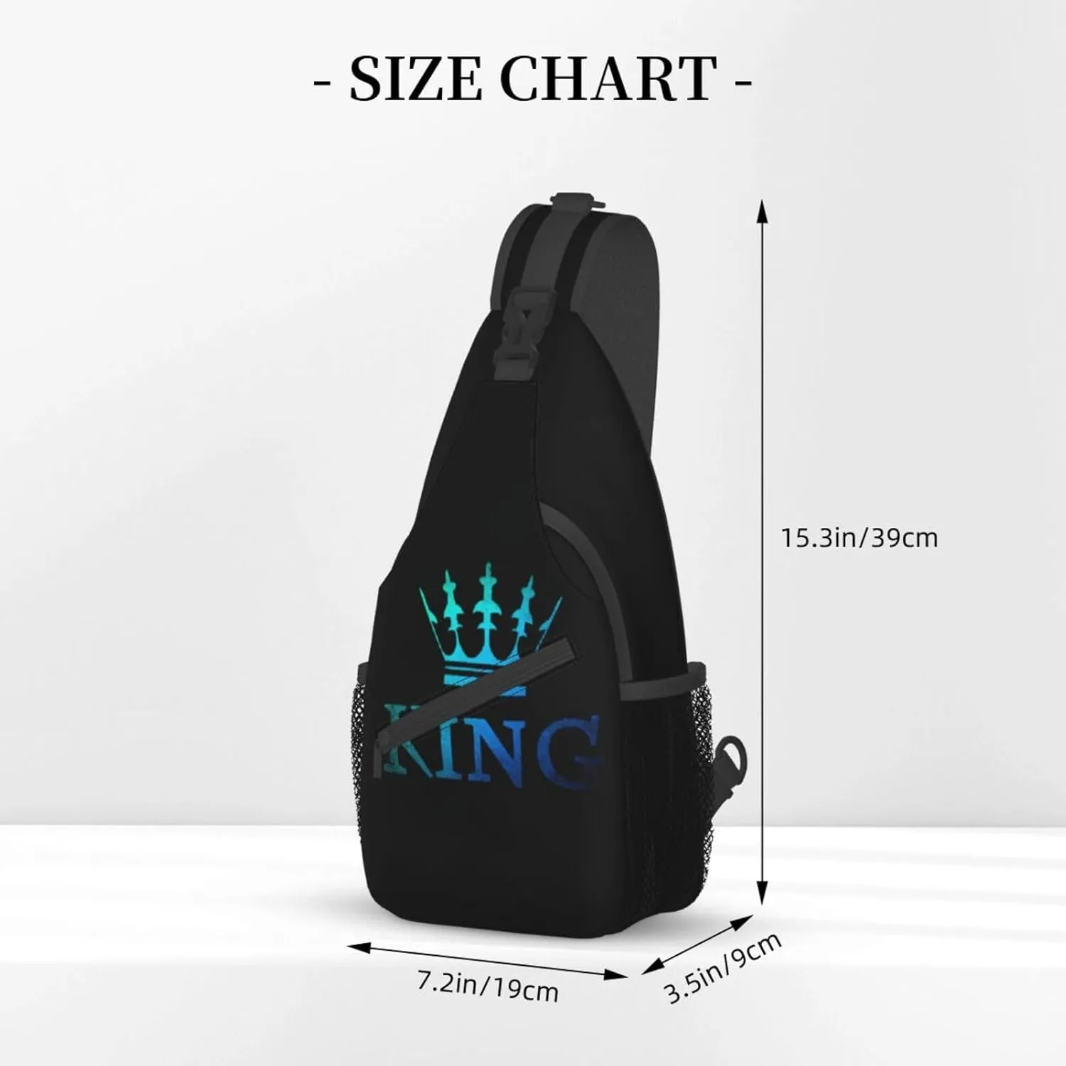 King Crossbody Bag Men Shoulder Bag Backpack Mens Sling Bag Chest Casual Daypack for Outdoor