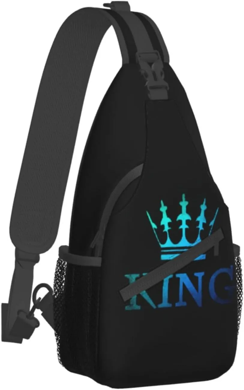 King Crossbody Bag Men Shoulder Bag Backpack Mens Sling Bag Chest Casual Daypack for Outdoor