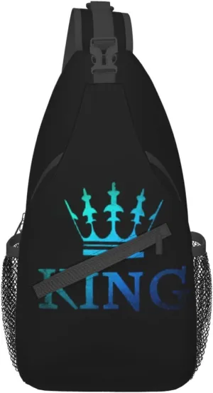 King Crossbody Bag Men Shoulder Bag Backpack Mens Sling Bag Chest Casual Daypack for Outdoor