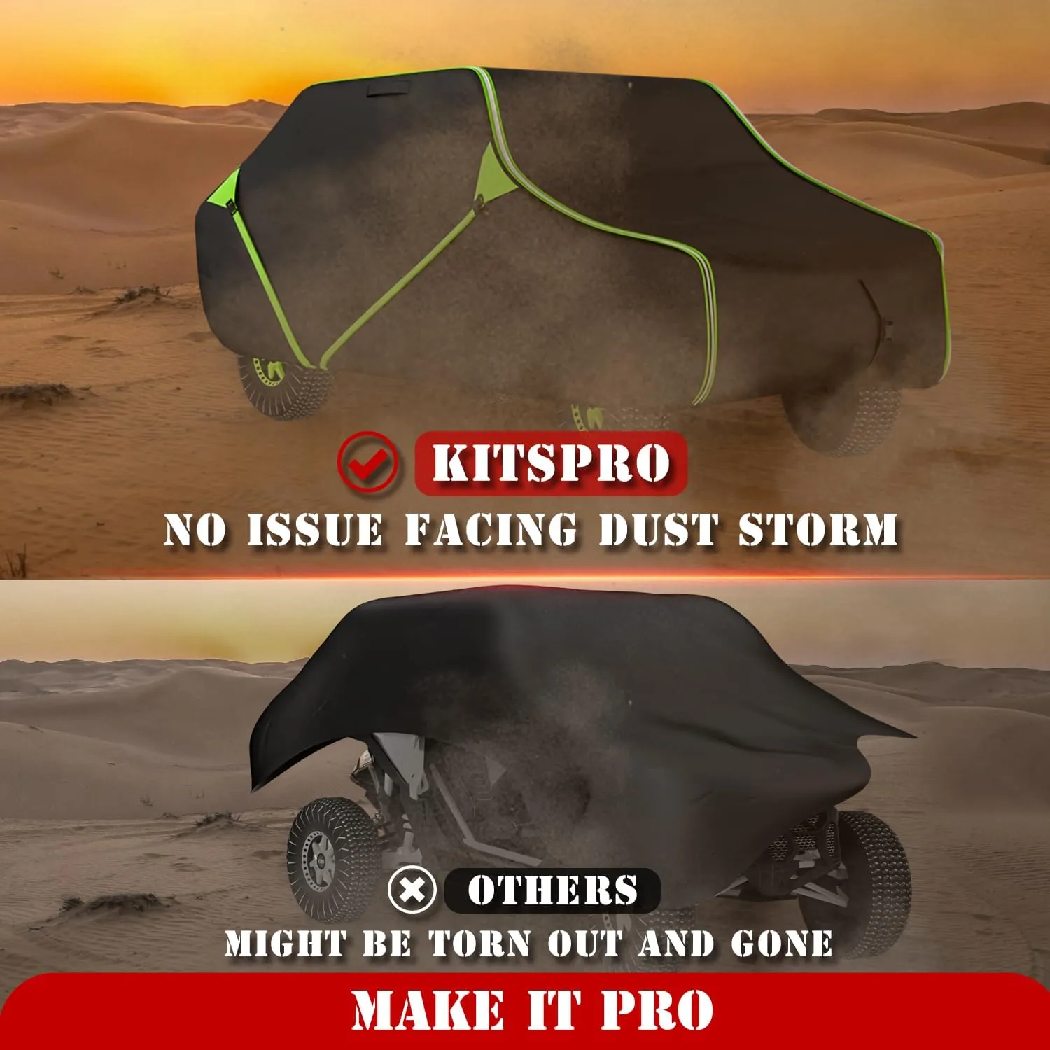 KitsPro 125 Inch UTV Cover for Polaris Ranger RZR, Can-Am Defender Maverick Commander, Yamaha Wolverine, Kawasaki Mule, Honda Pioneer, Black 600D Side by Side Cover Protection for 2-3 Seater UTV.