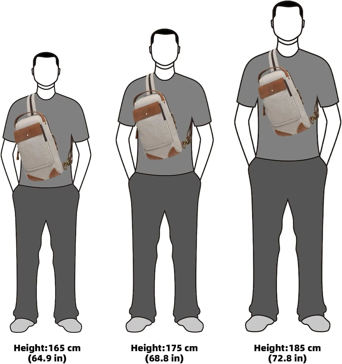 KL928 Canvas Sling Bag Crossbody Backpack Sling Backpack Shoulder Bag Casual Daypacks for Men Women