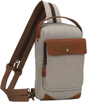KL928 Canvas Sling Bag Crossbody Backpack Sling Backpack Shoulder Bag Casual Daypacks for Men Women