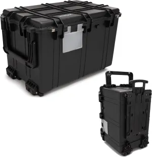Koah Weatherproof 32" XXXL Roller Hard Case with Customizable Foam and Retractable Handle - 130 Liters Durable Protection for Equipment (32"x20"x20" Exterior, 28"x18"x16" Interior, Black)