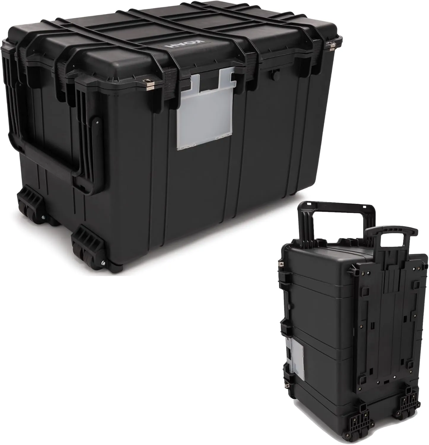 Koah Weatherproof 32" XXXL Roller Hard Case with Customizable Foam and Retractable Handle - 130 Liters Durable Protection for Equipment (32"x20"x20" Exterior, 28"x18"x16" Interior, Black)
