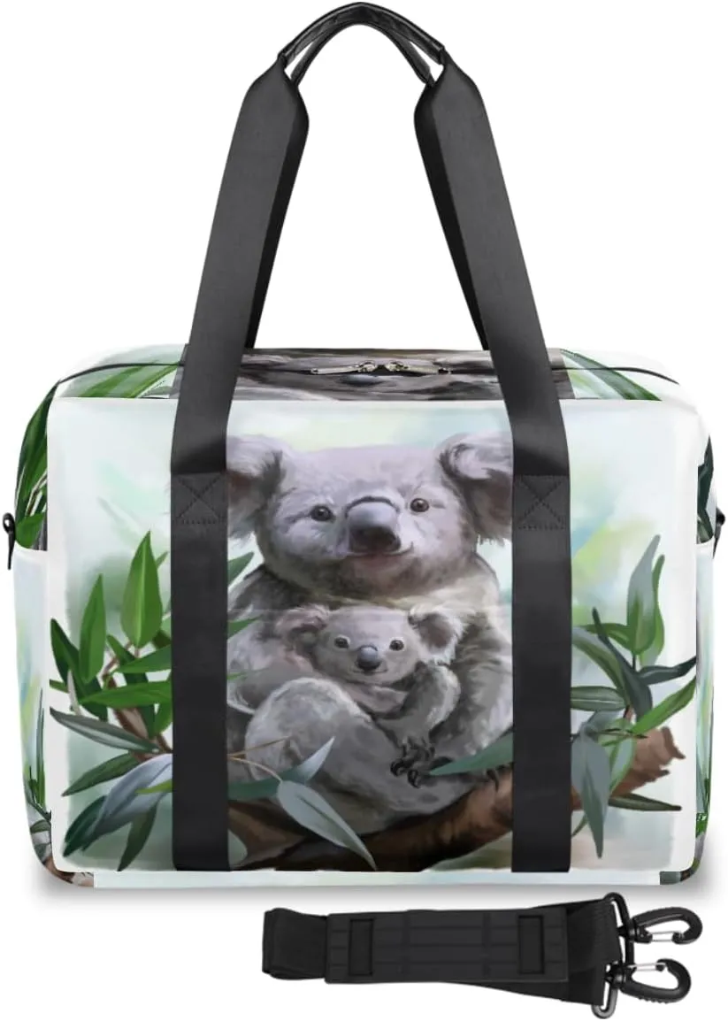 Koala Leaves Weekender Travel Bag Travel Shoulder Bag Animal Cara Sports Handbag Shoulder Suitcase Unisex