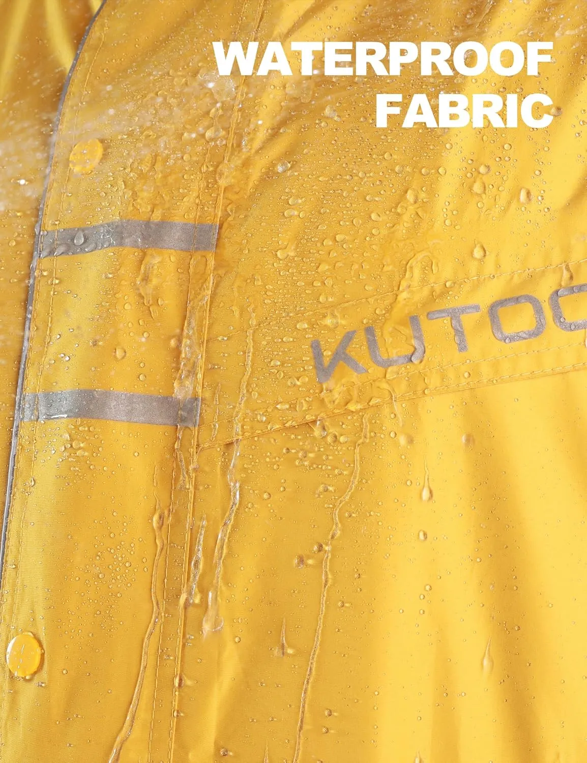 KUTOOK Men’s Rain Jacket Waterproof Hooded Lightweight Breathable Raincoat for Outdoor Cycling Hiking Running M-3XL