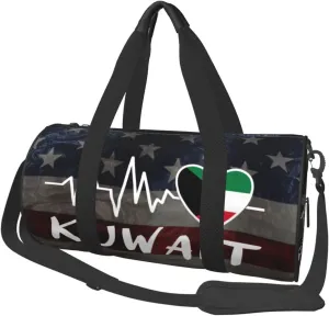 Kuwait Heartbeat Duffel Bag Gym Bag Travel Sports Tote Large Foldable Beach Swim Yoga8