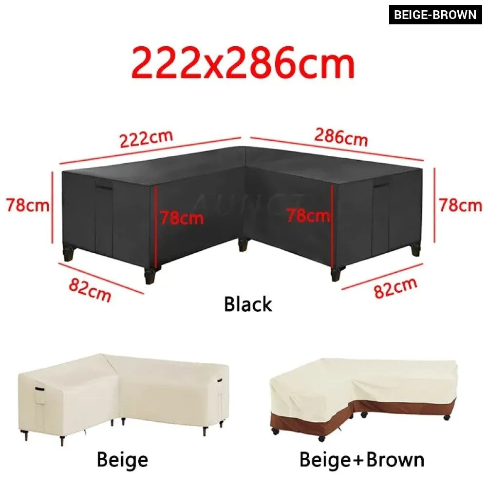 L Shape Corner Outdoor Sofa Cover Waterproof Rattan Corner Furniture Cover v Shape Protective Dust Covers