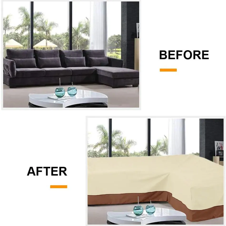 L Shape Corner Outdoor Sofa Cover Waterproof Rattan Corner Furniture Cover v Shape Protective Dust Covers