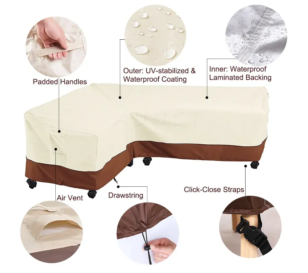 L Shape Corner Outdoor Sofa Cover Waterproof Rattan Corner Furniture Cover v Shape Protective Dust Covers