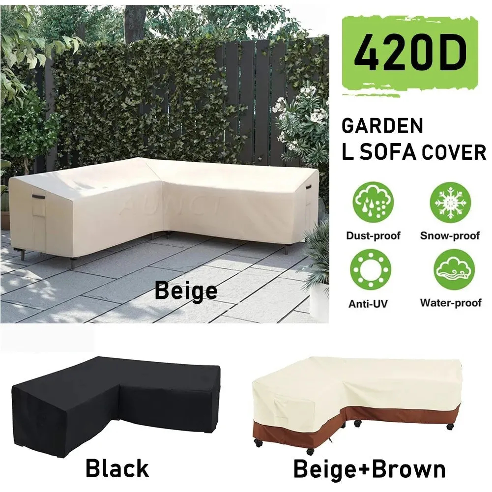 L Shape Corner Outdoor Sofa Cover Waterproof Rattan Corner Furniture Cover v Shape Protective Dust Covers