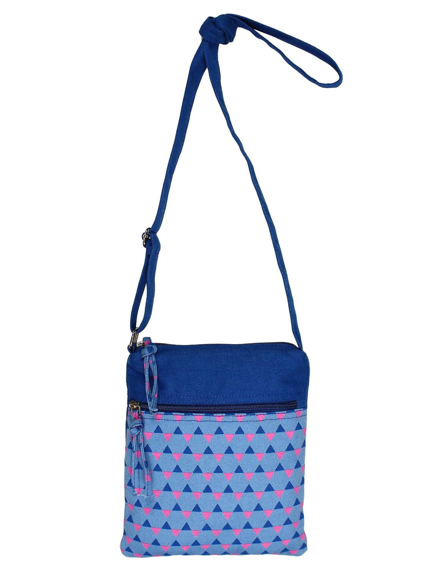 La Borsa Geometric Print Canvas Sling Bag