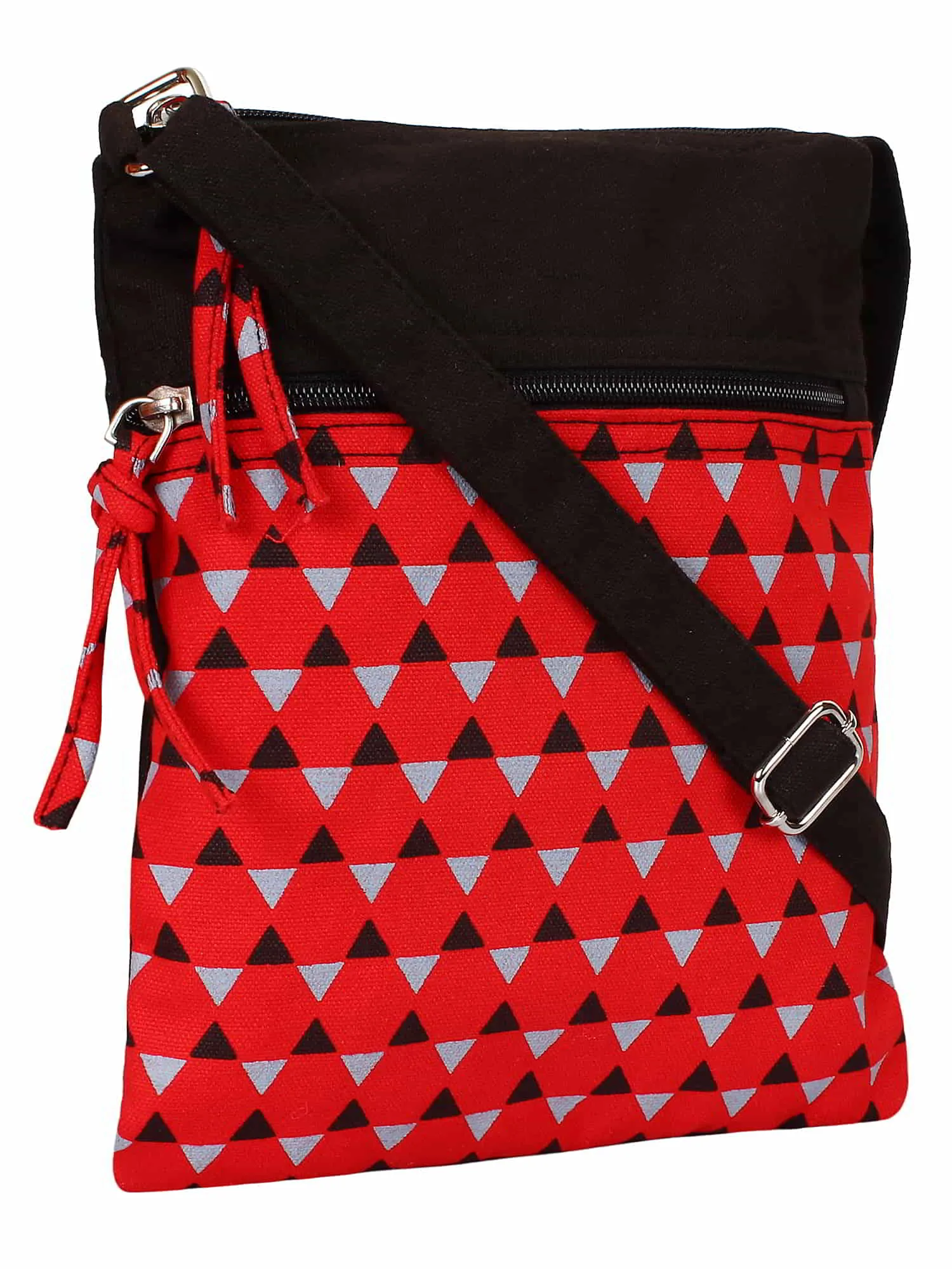 La Borsa Geometric Print Canvas Sling Bag