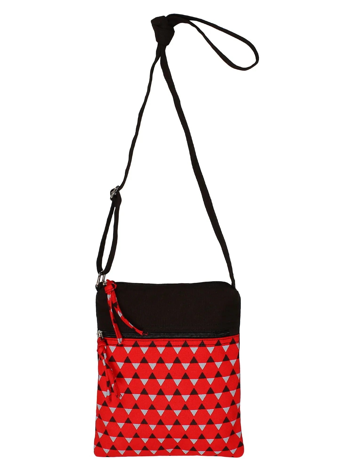 La Borsa Geometric Print Canvas Sling Bag