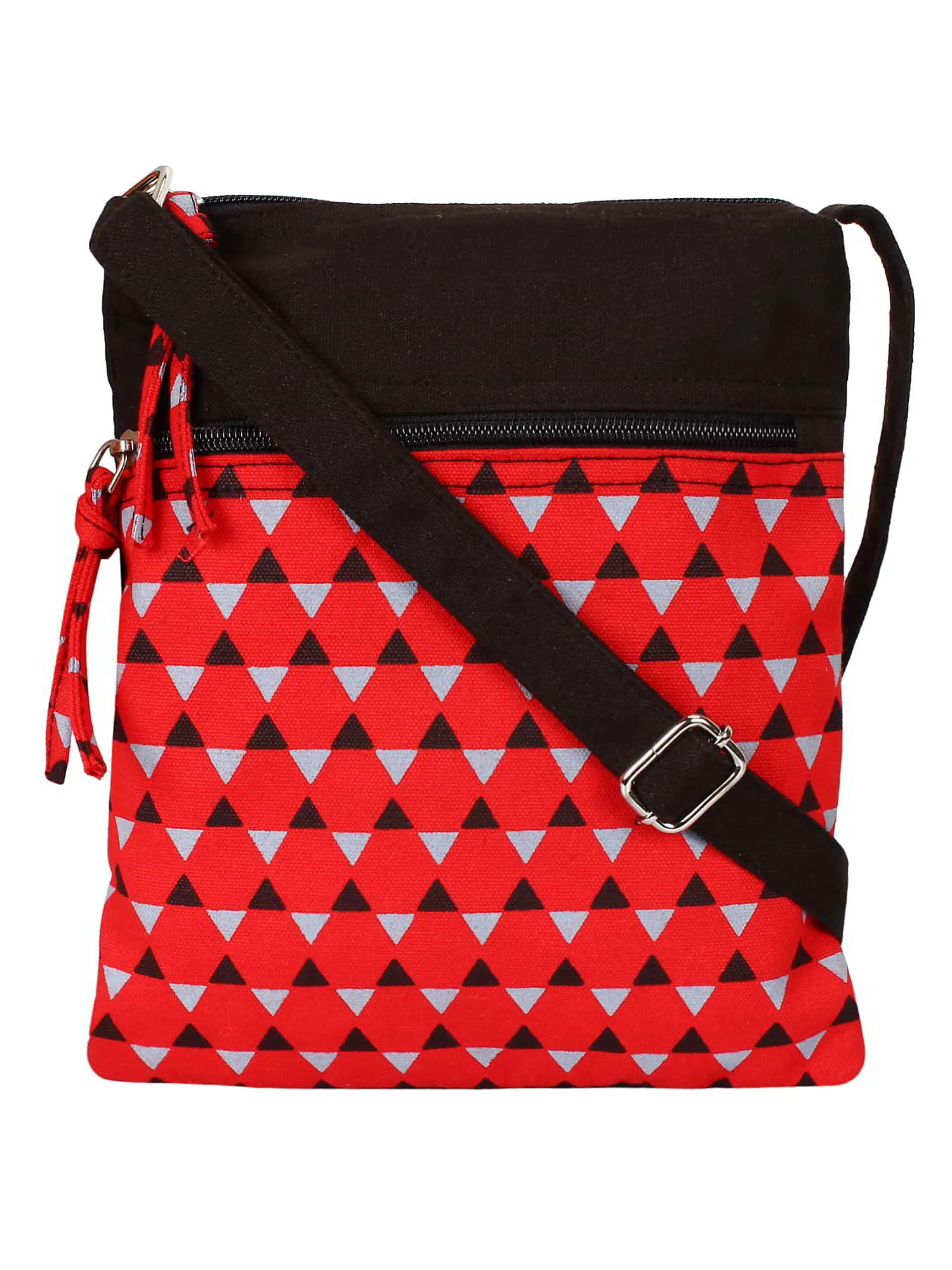 La Borsa Geometric Print Canvas Sling Bag