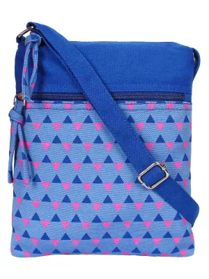 La Borsa Geometric Print Canvas Sling Bag